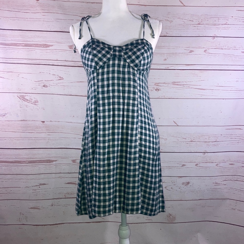 American Eagle Sundress Green Plaid M